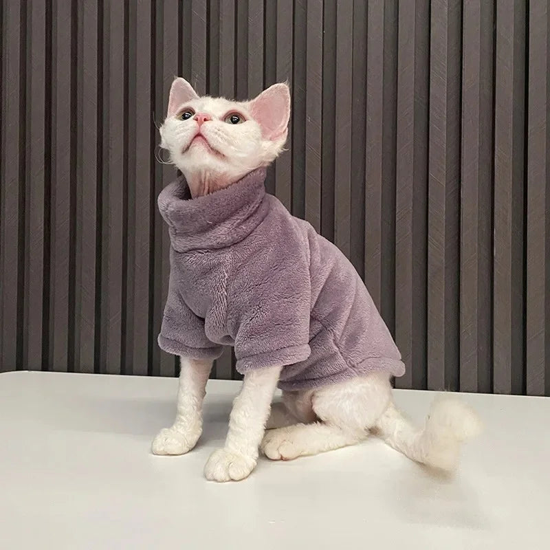 Soft Coral Velvet Hairless Cat Clothes Vest